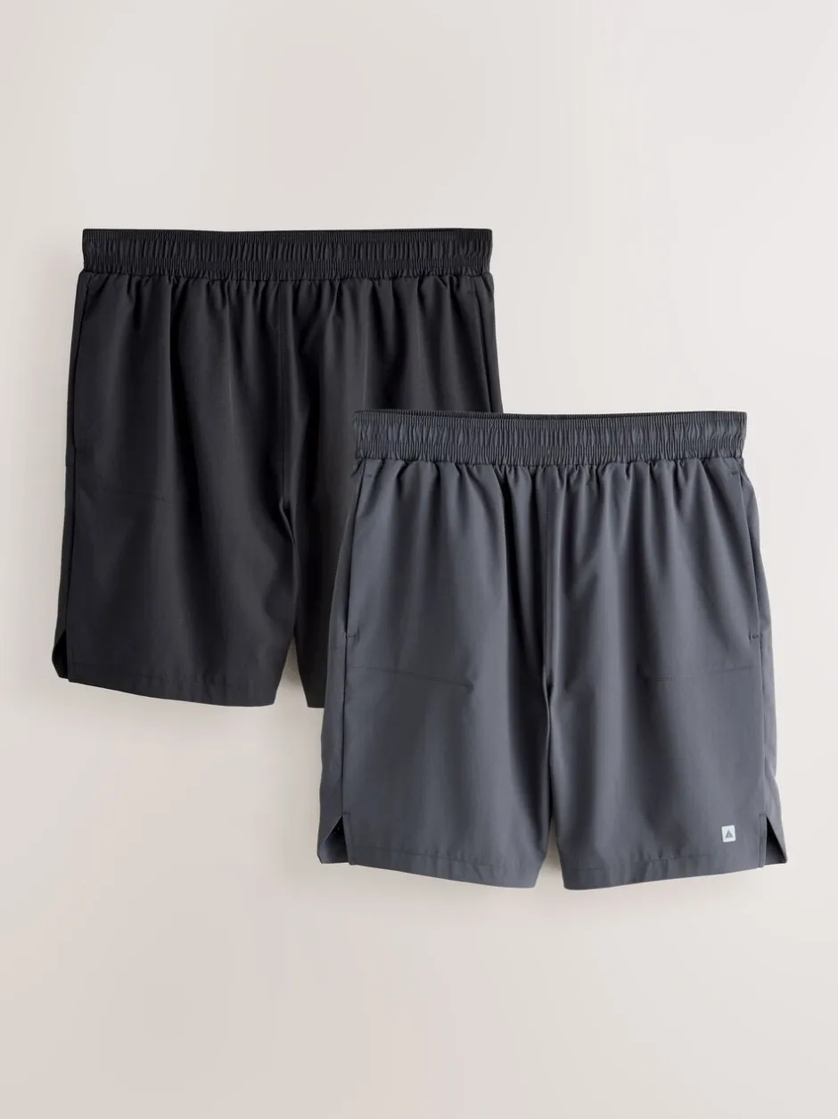 Shorts*Next - 7 inch - Active Gym Sports Shorts 2 Pack Zwart/grijs