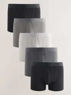 Ondergoed|Ondergoed|Next Zwart/grijs - Boxershorts van katoenrijk materiaal met A-voorkant