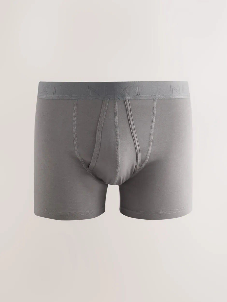 Ondergoed|Ondergoed|Next Zwart/grijs - Boxershorts van katoenrijk materiaal met A-voorkant