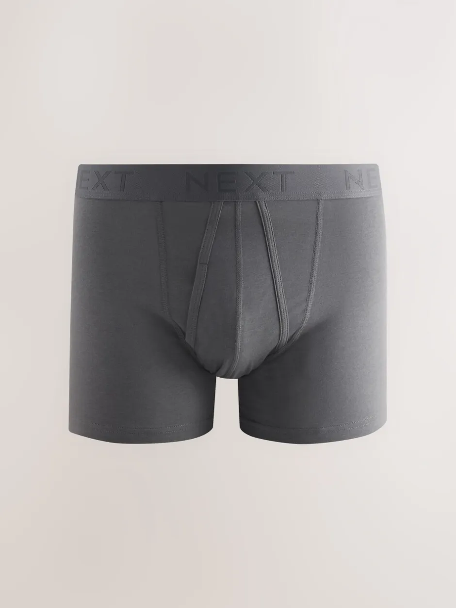 Ondergoed|Ondergoed|Next Zwart/grijs - Boxershorts van katoenrijk materiaal met A-voorkant