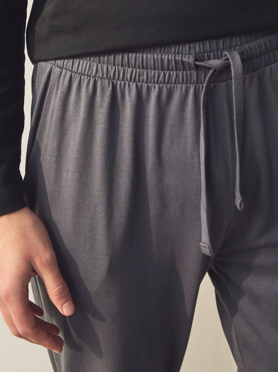 Pyjama's*Next Zwart/grijs - Long Sleeve Cuffed 100% Cotton Pyjamas