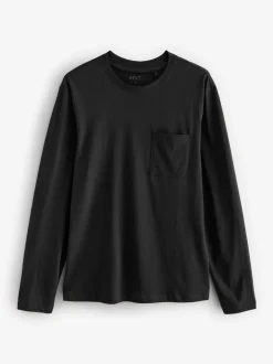 Pyjama's*Next Zwart/grijs - Long Sleeve Cuffed 100% Cotton Pyjamas
