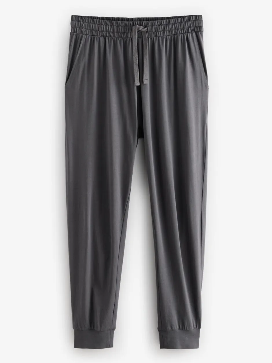Pyjama's*Next Zwart/grijs - Long Sleeve Cuffed 100% Cotton Pyjamas