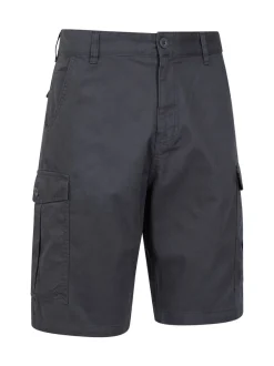 Shorts*Mountain Warehouse Zwart/grijs - Mens Lakeside 100% Cotton Cargo Shorts