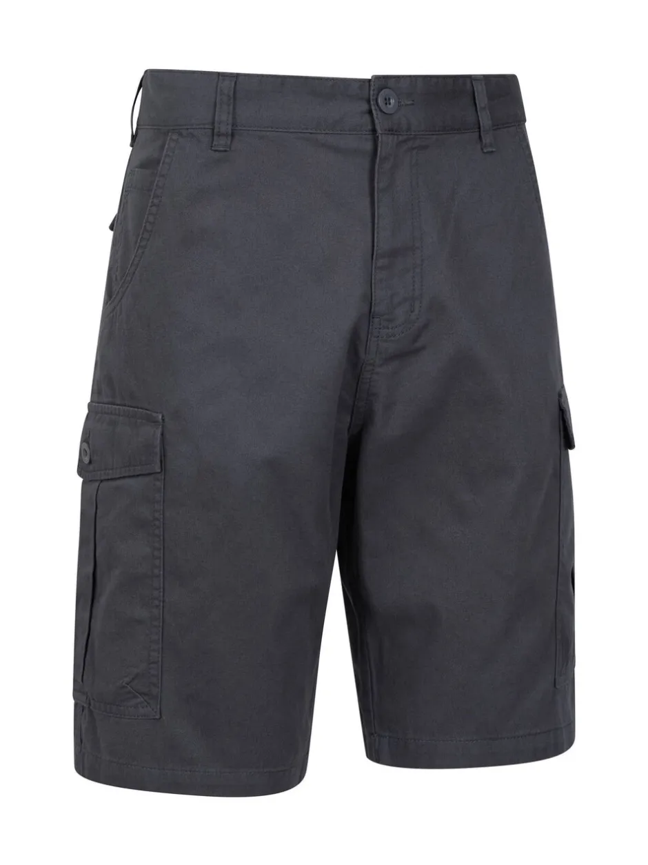 Shorts*Mountain Warehouse Zwart/grijs - Mens Lakeside 100% Cotton Cargo Shorts