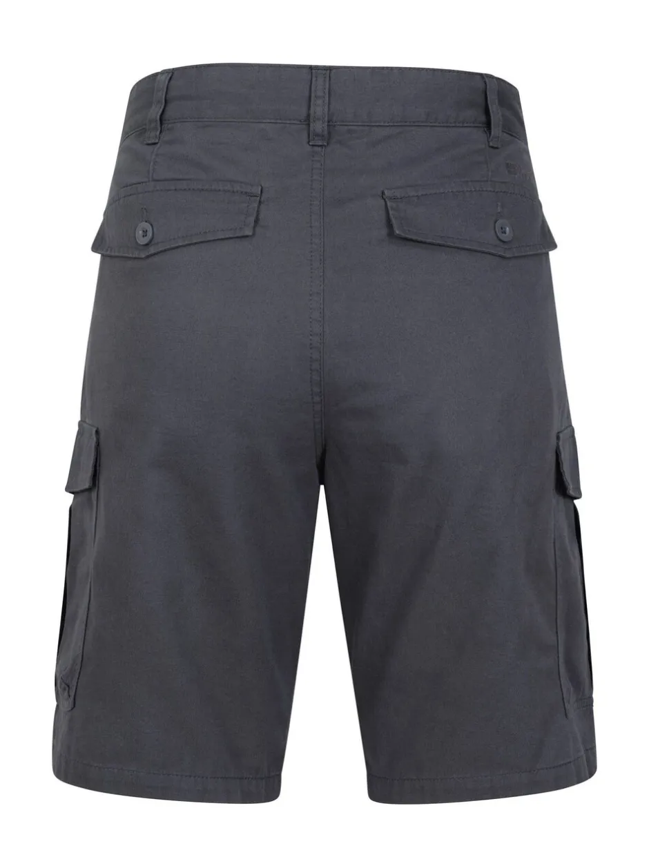 Shorts*Mountain Warehouse Zwart/grijs - Mens Lakeside 100% Cotton Cargo Shorts