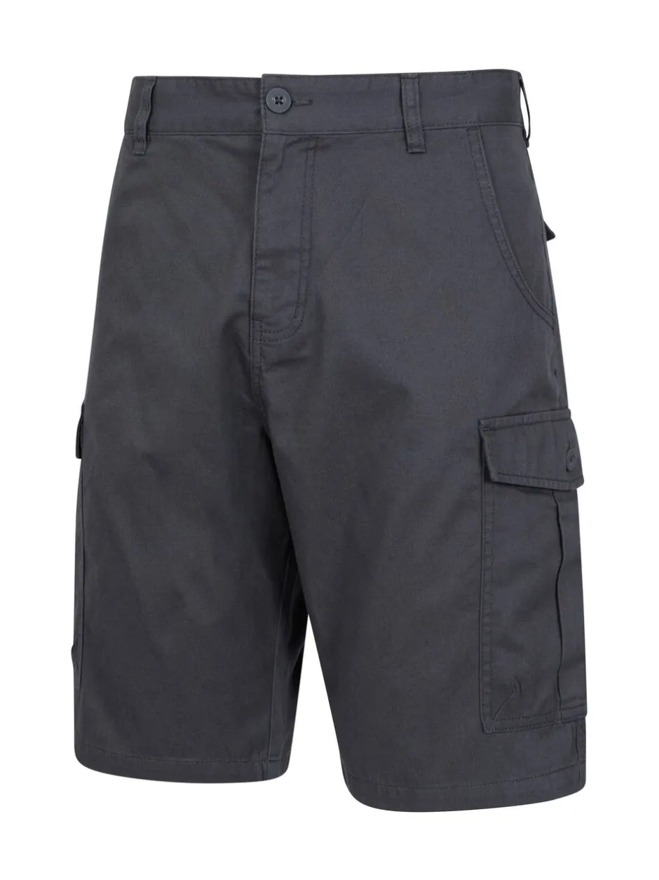 Shorts*Mountain Warehouse Zwart/grijs - Mens Lakeside 100% Cotton Cargo Shorts