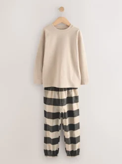 Pyjama's|Nachtkleding En Pyjama's*Next Zwart/grijs - Set van 2 geweven geruite pyjama's met lange mouwen (3-16jr)