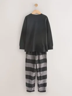 Pyjama's|Nachtkleding En Pyjama's*Next Zwart/grijs - Set van 2 geweven geruite pyjama's met lange mouwen (3-16jr)