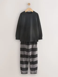 Pyjama's|Nachtkleding En Pyjama's*Next Zwart/grijs - Set van 2 geweven geruite pyjama's met lange mouwen (3-16jr)