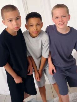 Pyjama's|Nachtkleding En Pyjama's*Next - Set van 3 pyjama's met short (3-16 jr) Zwart/grijs