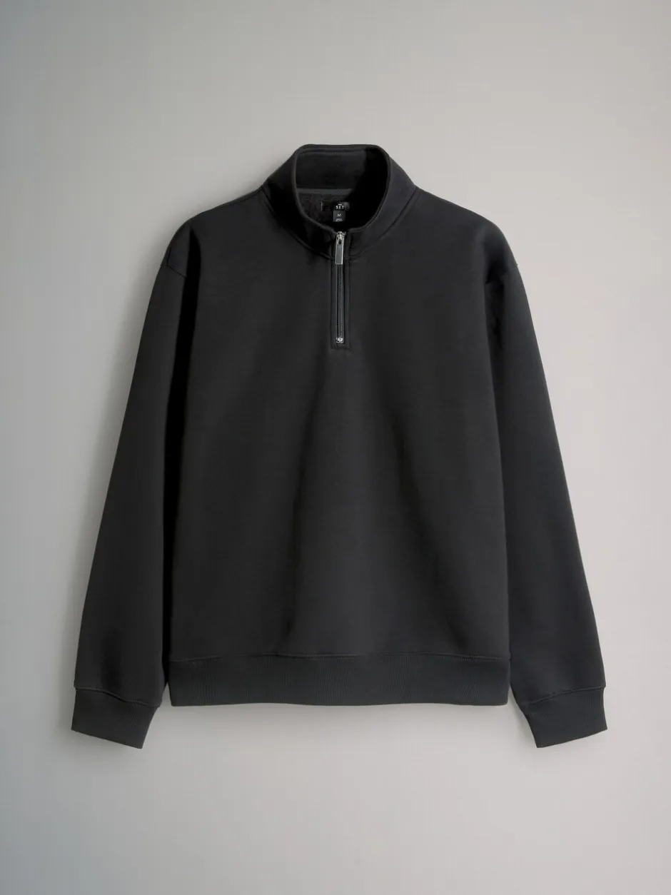 Sweaters En Hoody´S|Sweaters En Hoody´S|The Set - 2 Pack Zip Neck Sweatshirts Zwart/grijs