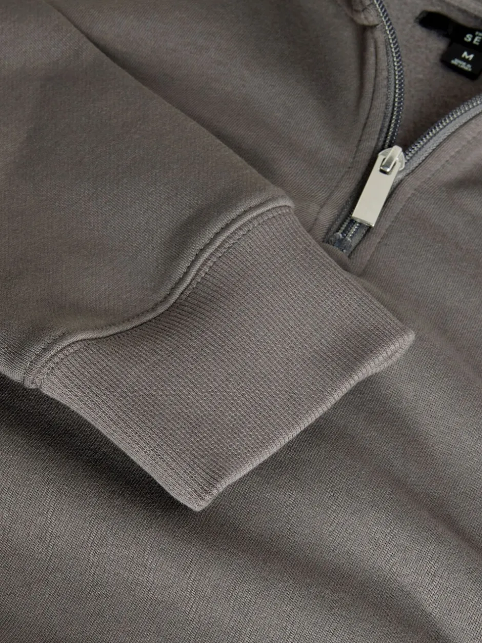 Sweaters En Hoody´S|Sweaters En Hoody´S|The Set - 2 Pack Zip Neck Sweatshirts Zwart/grijs