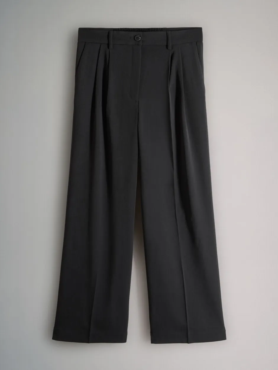 Kostuums En Werkkleding|Broeken*The Set - 2 Pack Wide Leg Pleated Trousers Zwart/grijs