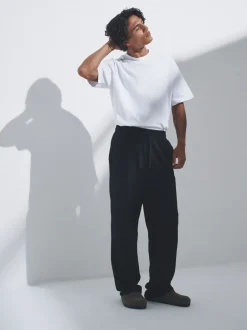 Loungewear|Joggingbroeken|The Set - 4 Pack Joggingbroeken met wijde pijpen Zwart/grijs
