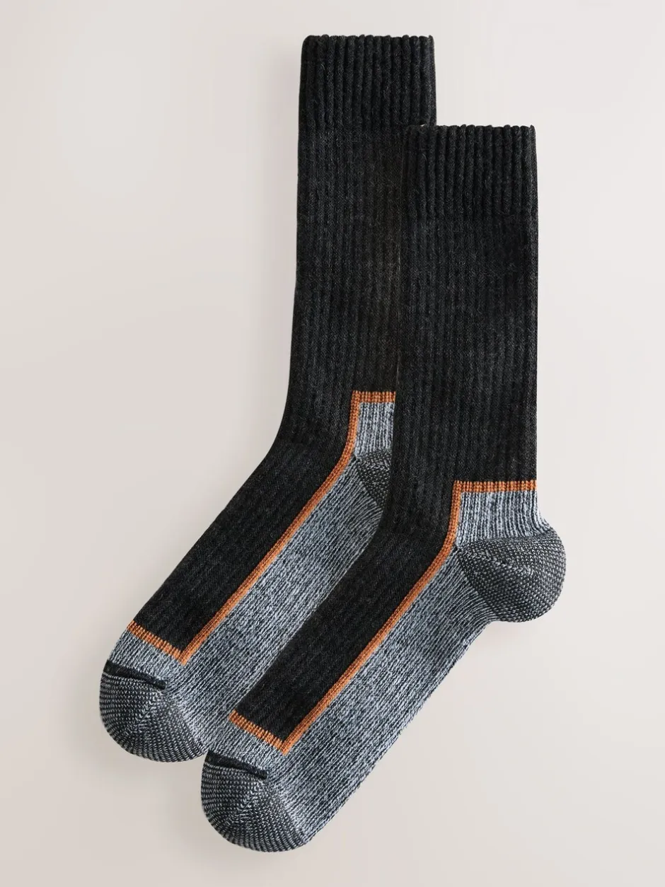 Sokken|Sokken|Next Zwart/grijs - Thermal Workwear Socks 2 Pack