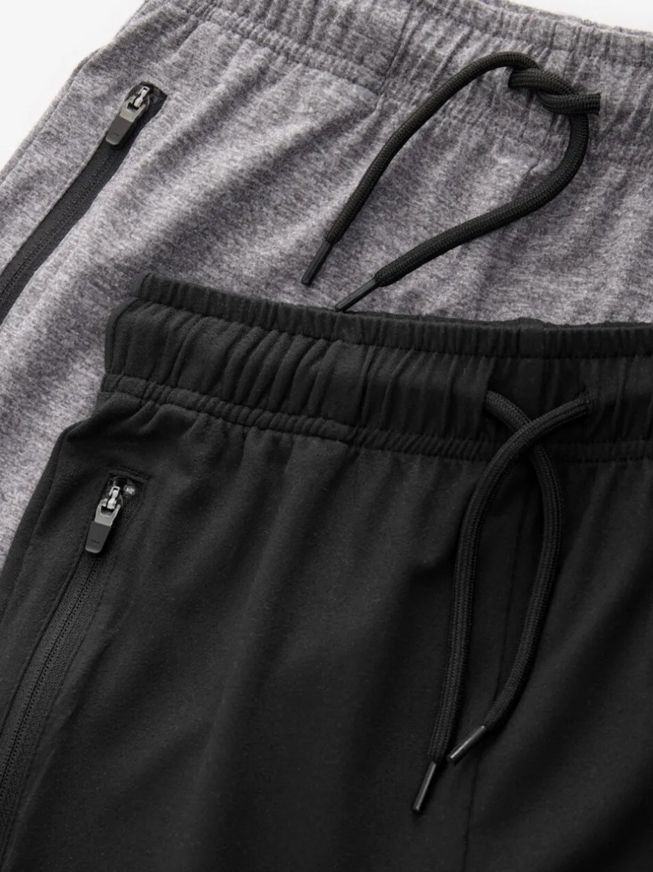 Schoolkleding|Shorts*Next - Verpakking van 2 lichtgewicht sportshorts (3-17jaar) Zwart/grijs