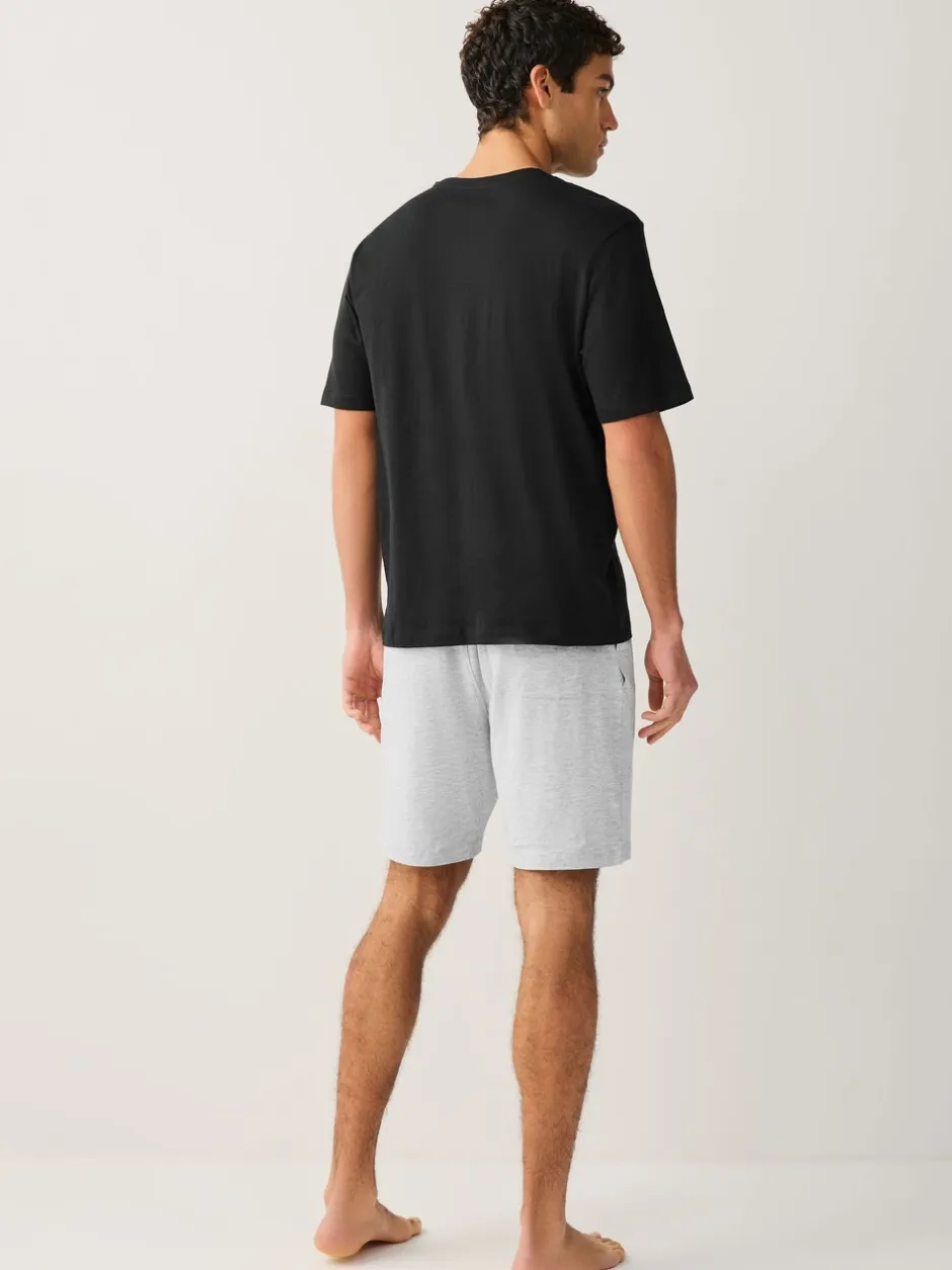 Loungewear|Pyjama's|Next - Jersey pyjama met korte mouwen Zwart/grijs gemêleerd