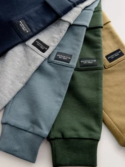 Jeans En Joggingbroeken|Joggingbroeken|Next - Verpakking van 5 joggingbroeken (3mnd-7jr) Zwart/grijs gemêleerd/lichtbruin