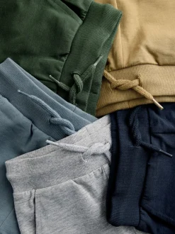 Jeans En Joggingbroeken|Joggingbroeken|Next - Verpakking van 5 joggingbroeken (3mnd-7jr) Zwart/grijs gemêleerd/lichtbruin