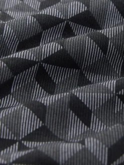 Poloshirts*Next - Pattern Quarter Zip Polo Shirt Zwart/grijs Geo