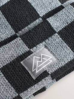 Mutsen, Handschoenen En Sjaals*Next - Beanie-muts (1-16jaar) Zwart/grijs geruit