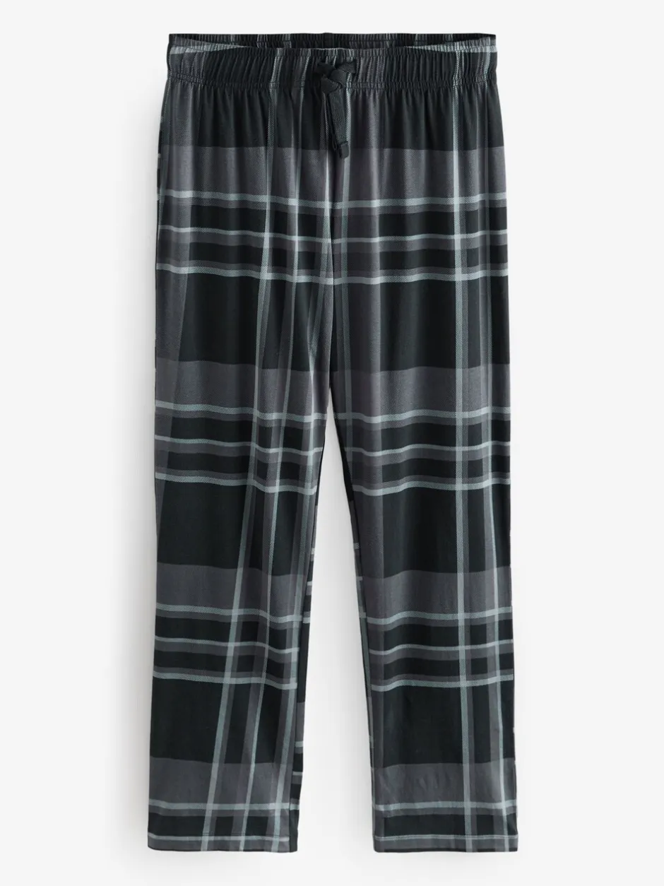 Pyjama's|Next - Pyjamaset met lange mouwen van 100% katoen Zwart/grijs geruit