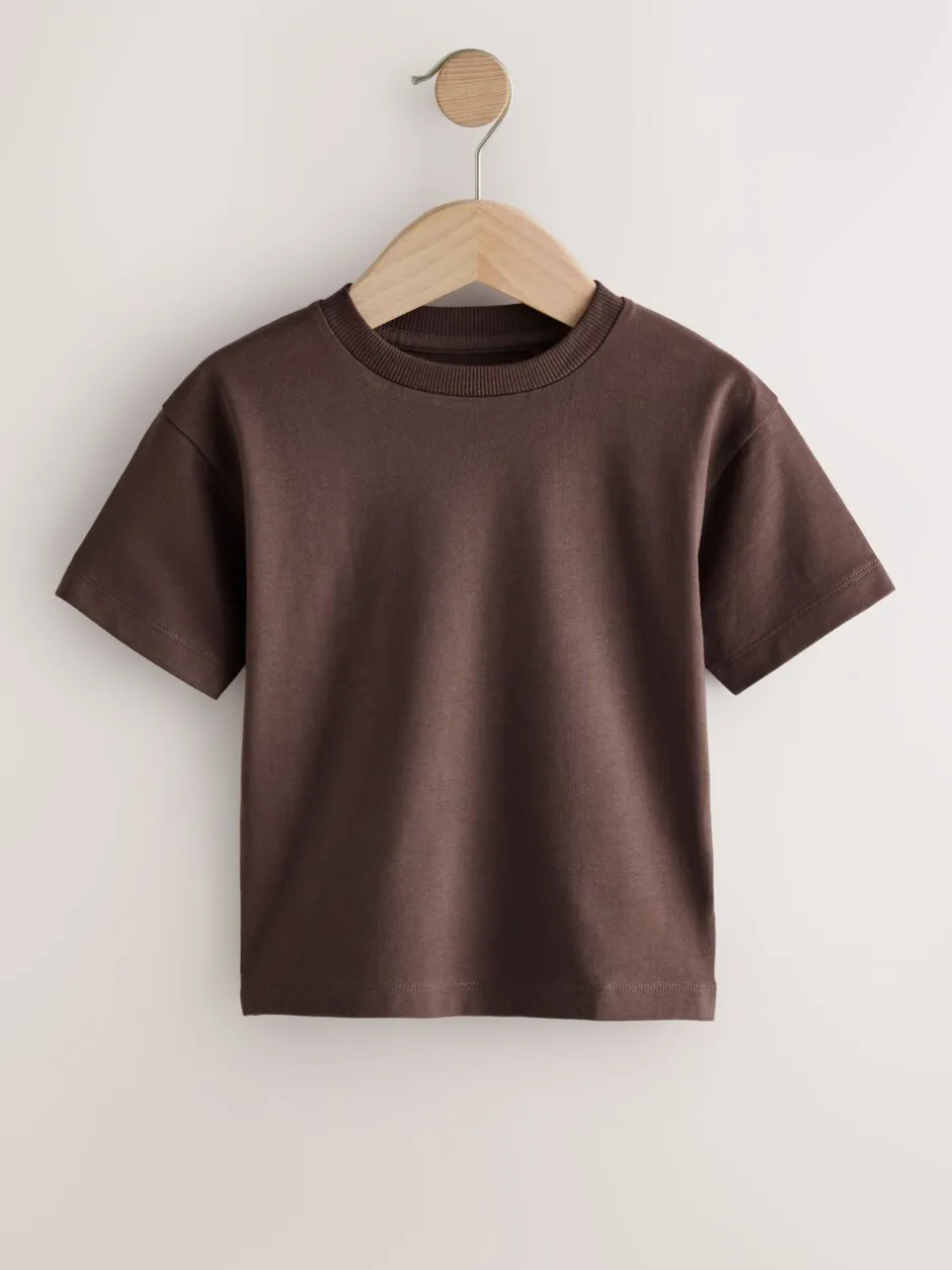 Tops|T-Shirts*Next Zwart/Grijs/Bruin/kiezelkleurig/Wit - Set van 5 T-shirts met korte mouwen (3mnd-7jr)