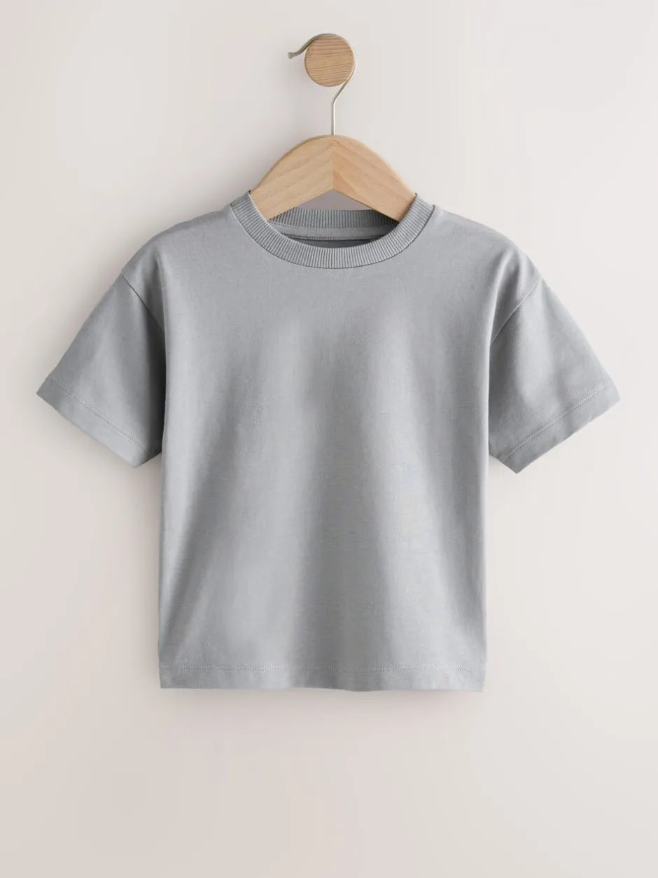 Tops|T-Shirts*Next Zwart/Grijs/Bruin/kiezelkleurig/Wit - Set van 5 T-shirts met korte mouwen (3mnd-7jr)