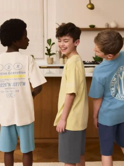 Pyjama's|Nachtkleding En Pyjama's*Next Zwart/grijs/geel - Set van 3 pyjama's met short (3-16 jr)