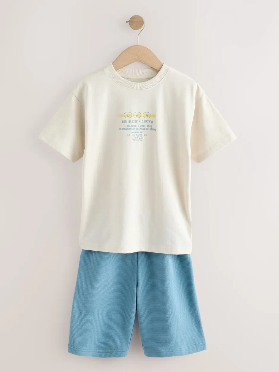 Pyjama's|Nachtkleding En Pyjama's*Next Zwart/grijs/geel - Set van 3 pyjama's met short (3-16 jr)