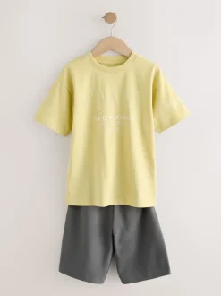 Pyjama's|Nachtkleding En Pyjama's*Next Zwart/grijs/geel - Set van 3 pyjama's met short (3-16 jr)