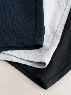 Shorts|Shorts*Next - Verpakking van 3 jersey shorts (3mnd -7jr) Zwart/grijs/marineblauw