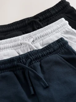 Shorts|Shorts*Next - Verpakking van 3 jersey shorts (3mnd -7jr) Zwart/grijs/marineblauw