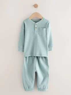 Pyjama's|Nachtkleding En Pyjama's*Next Zwart/grijze geribbelde grandad - Verpakking van 3 oversized pyjama's 3 (9mnd -12jr)