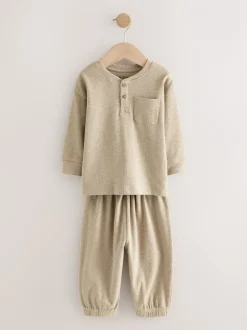 Pyjama's|Nachtkleding En Pyjama's*Next Zwart/grijze geribbelde grandad - Verpakking van 3 oversized pyjama's 3 (9mnd -12jr)