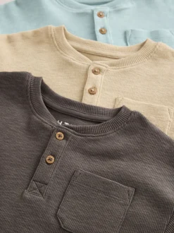 Pyjama's|Nachtkleding En Pyjama's*Next Zwart/grijze geribbelde grandad - Verpakking van 3 oversized pyjama's 3 (9mnd -12jr)