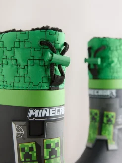 Laarzen|Next Zwart/groen - Minecraft Warm Lined Cuff Wellies