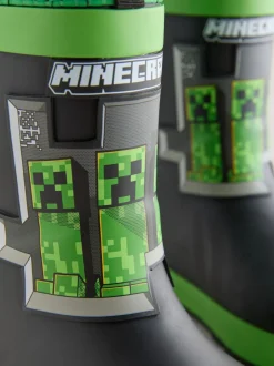Laarzen|Next Zwart/groen - Minecraft Warm Lined Cuff Wellies