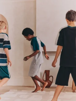 Pyjama's|Next - Set van 3 pyjama's met short (3-16 jr) Zwart/groen