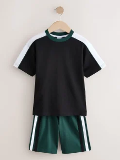 Pyjama's|Next - Set van 3 pyjama's met short (3-16 jr) Zwart/groen