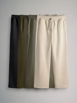 Loungewear|Joggingbroeken*The Set - 4 Pack Joggingbroeken met wijde pijpen Zwart/groen