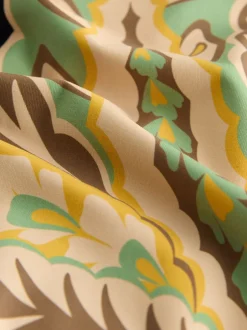 Badkleding*Next Zwart/groen paisley - Diepuitgesneden vormgevend buikcorrigerend badpak