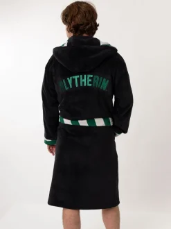 Kamerjassen En Badjassen|Vanilla Underground - Harry Potter Hooded Bathrobe Dressing Gown Zwart/groen Slytherin