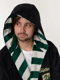 Kamerjassen En Badjassen|Vanilla Underground - Harry Potter Hooded Bathrobe Dressing Gown Zwart/groen Slytherin