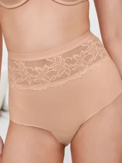 Shapewear|Next Zwart/huidskleurig - 2 Slipjes met licht buikcorrigerende hoge taille