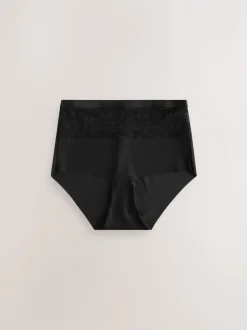 Shapewear|Next Zwart/huidskleurig - 2 Slipjes met licht buikcorrigerende hoge taille