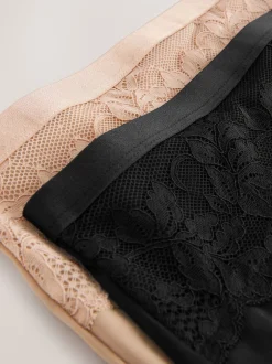 Shapewear|Next Zwart/huidskleurig - 2 Slipjes met licht buikcorrigerende hoge taille