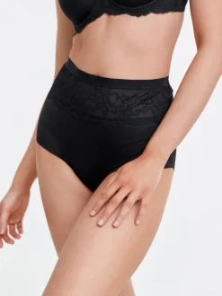 Shapewear|Next Zwart/huidskleurig - 2 Slipjes met licht buikcorrigerende hoge taille