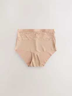 Shapewear|Next Zwart/huidskleurig - 2 Slipjes met licht buikcorrigerende hoge taille